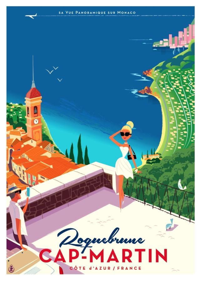 Charmant 2 Pieces Vue Sur Mer Et Monte-Carlo A Roquebrune Cap Martin Exterior photo